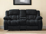 77" Black Manual Reclining Loveseat With Storage