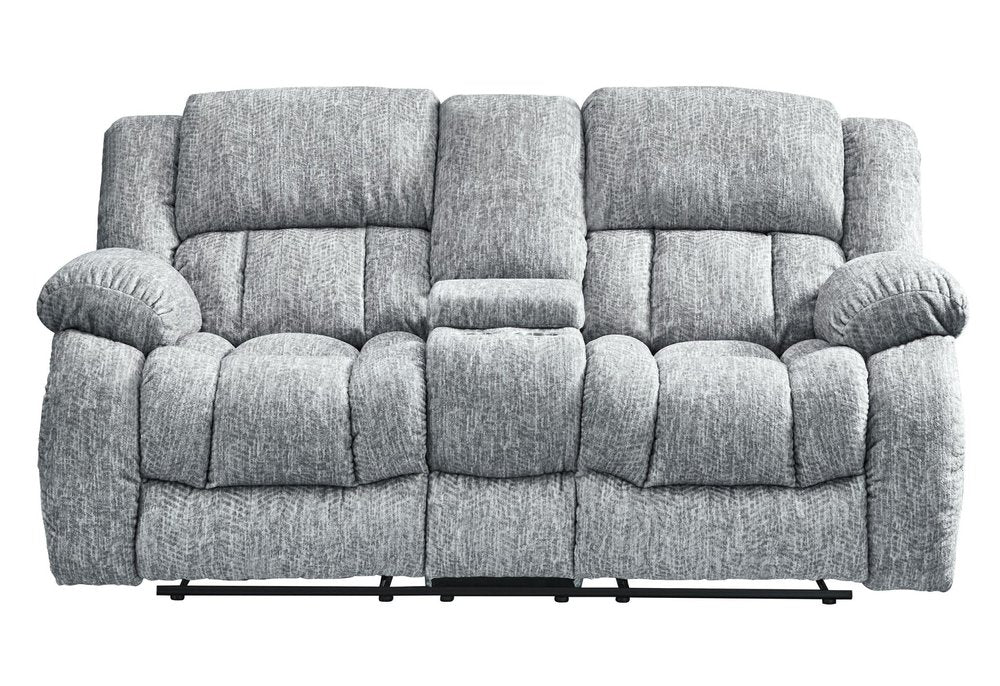 77" Light Gray Manual Reclining Loveseat With Storage