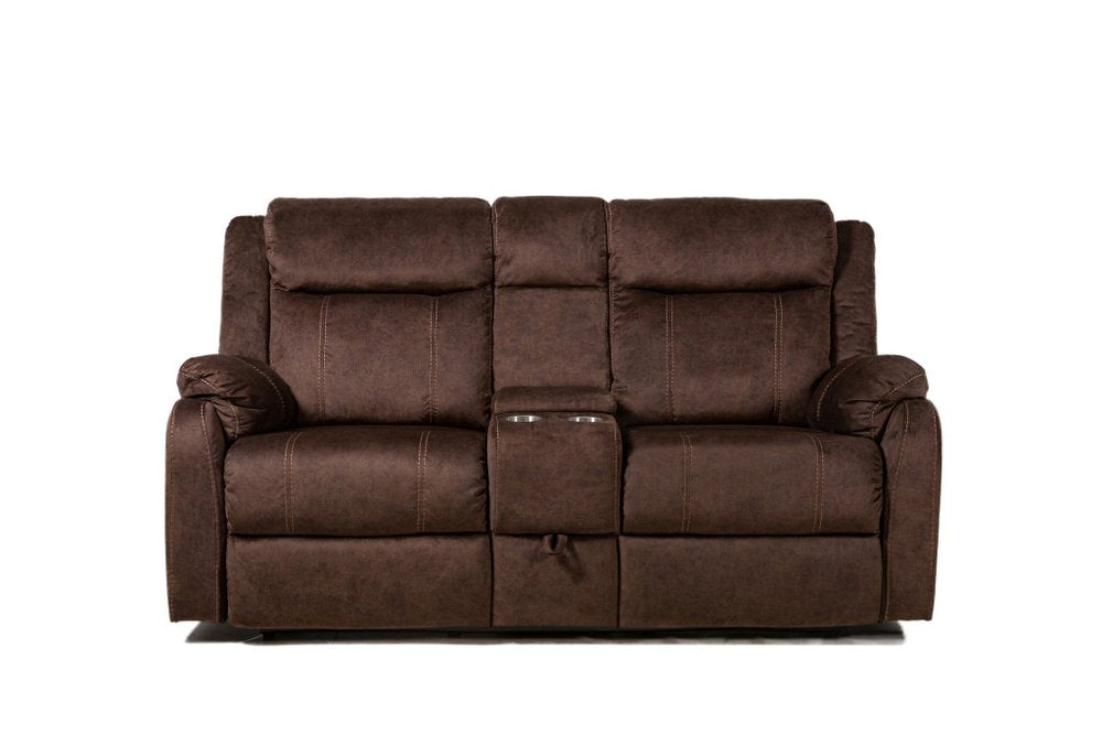 70" Dark Brown Manual Reclining Loveseat With Storage