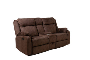 70" Dark Brown Manual Reclining Loveseat With Storage