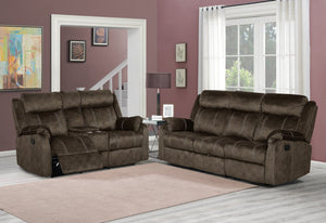 70" Dark Brown Manual Reclining Loveseat With Storage