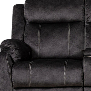 70" Dark Gray Microfiber Manual Reclining Loveseat With Storage
