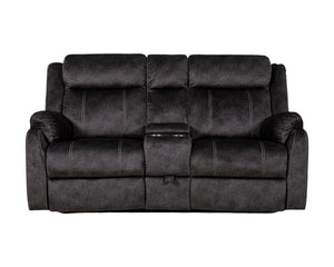 70" Dark Gray Microfiber Manual Reclining Loveseat With Storage