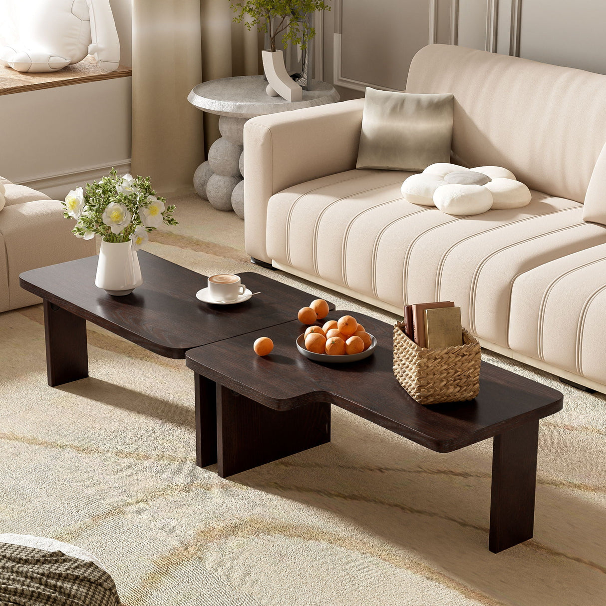 Modern Minimalist Coffee Table Set With Splicing Design by Couch.com