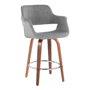 Vintage Flair - Mid-Century Modern Fixed Height Counter Stool With Swivel With Round Footrest (Set of 2) by Couch.com