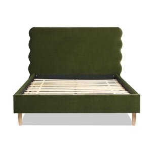 Stockholm - Modern Wavy Headboard Platform Bed by Couch.com