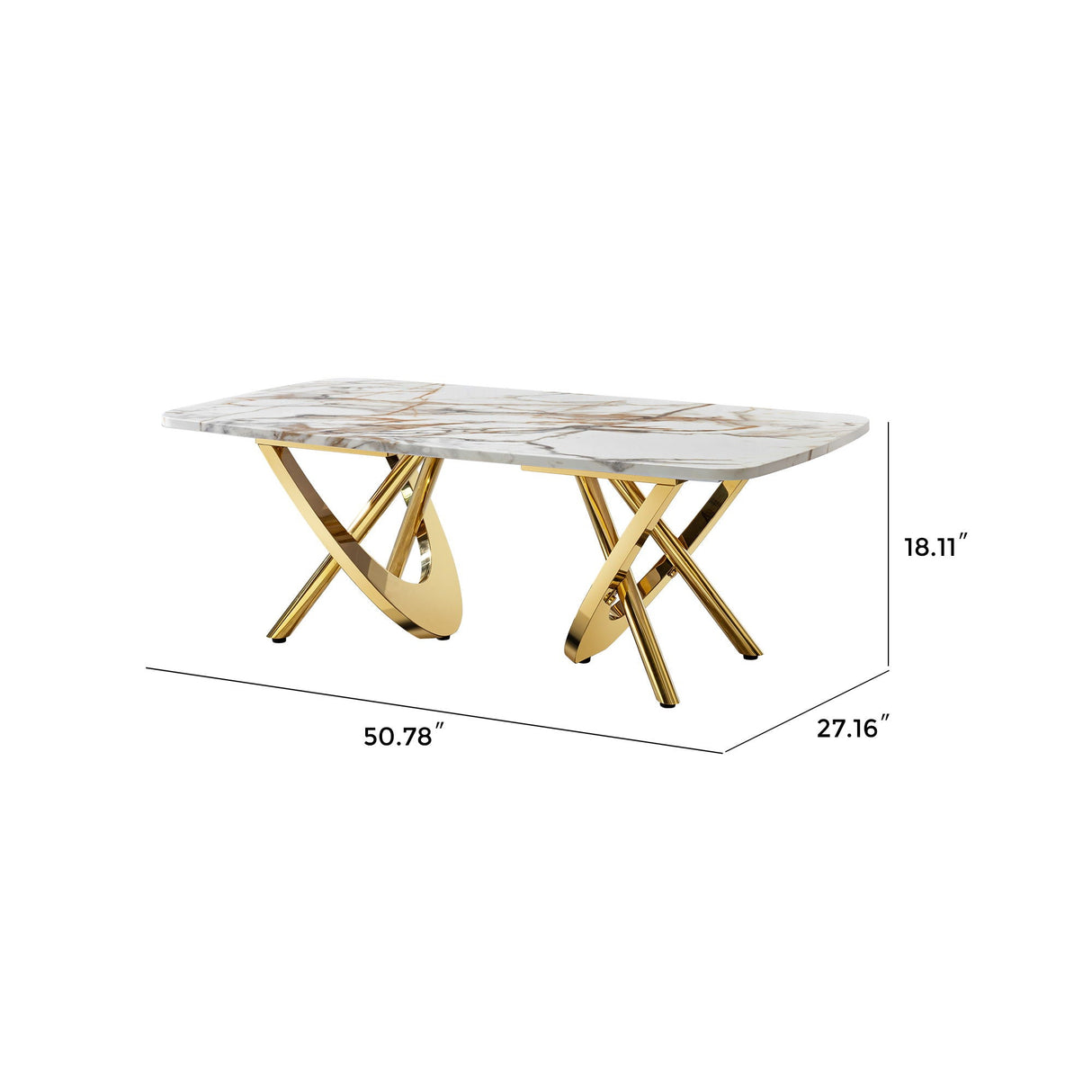 Contemporary Marble Pattern Top Table With Stainless Steel Base by Couch.com