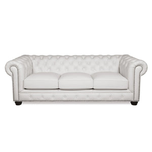 Traditional Tufted Leather Chesterfield Nailhead Sofa by Couch.com
