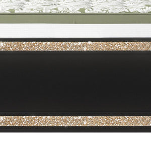 Black And Gold Faux Crystal Bling Wood And Upholstery Lighted Full Bed Frame