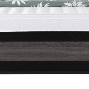 Black And Gray Inlaid Panels Full Bed Frame