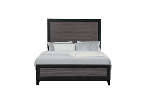 Gray and Black Wood King Bed Frame