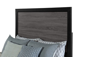 Gray and Black Wood King Bed Frame