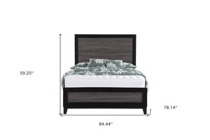 Gray and Black Wood King Bed Frame
