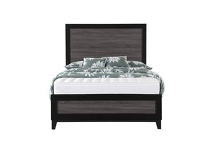 Black And Gray Inlaid Panels Queen Bed Frame