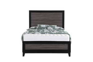 Black And Gray Inlaid Panels Queen Bed Frame