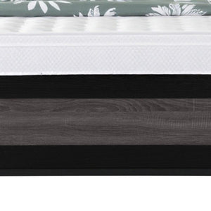 Black And Gray Inlaid Panels Queen Bed Frame