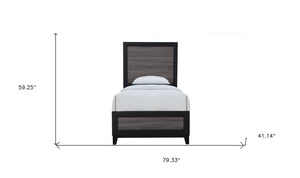Black and Gray Wood Twin Bed Frame
