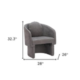 28" Gray Upholstered Club Chair And Toss Pillow