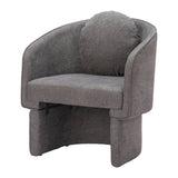 28" Gray Upholstered Club Chair And Toss Pillow