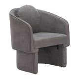 28" Gray Upholstered Club Chair And Toss Pillow