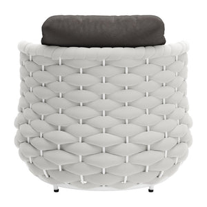 34" Gray And White Fabric Club Chair And Toss Pillow