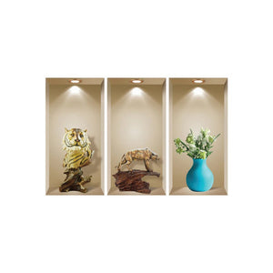 Set of Three Ala Faux Niche 3D Peel and Stick Wall Decals