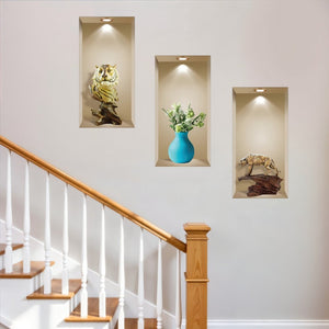 Set of Three Aba Faux Niche 3D Peel and Stick Wall Decals
