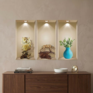 Set of Three Ana Faux Niche 3D Peel and Stick Wall Decals