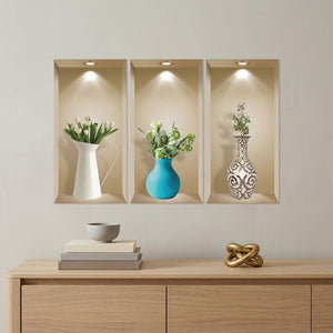 Set of Three Asa Faux Niche 3D Peel and Stick Wall Decals