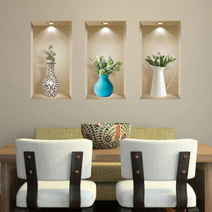Set of Three Ava Faux Niche 3D Peel and Stick Wall Decals