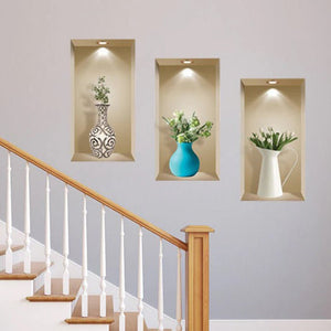 Set of Three Ava Faux Niche 3D Peel and Stick Wall Decals