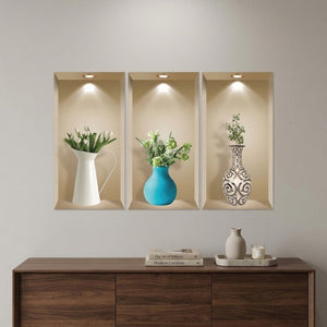 Set of Three Ava Faux Niche 3D Peel and Stick Wall Decals