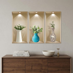 Set of Three Ada Faux Niche 3D Peel and Stick Wall Decals