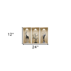 Set of Three Ama Faux Niche 3D Peel and Stick Wall Decals