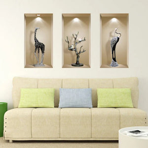 Set of Three Apa Faux Niche 3D Peel and Stick Wall Decals