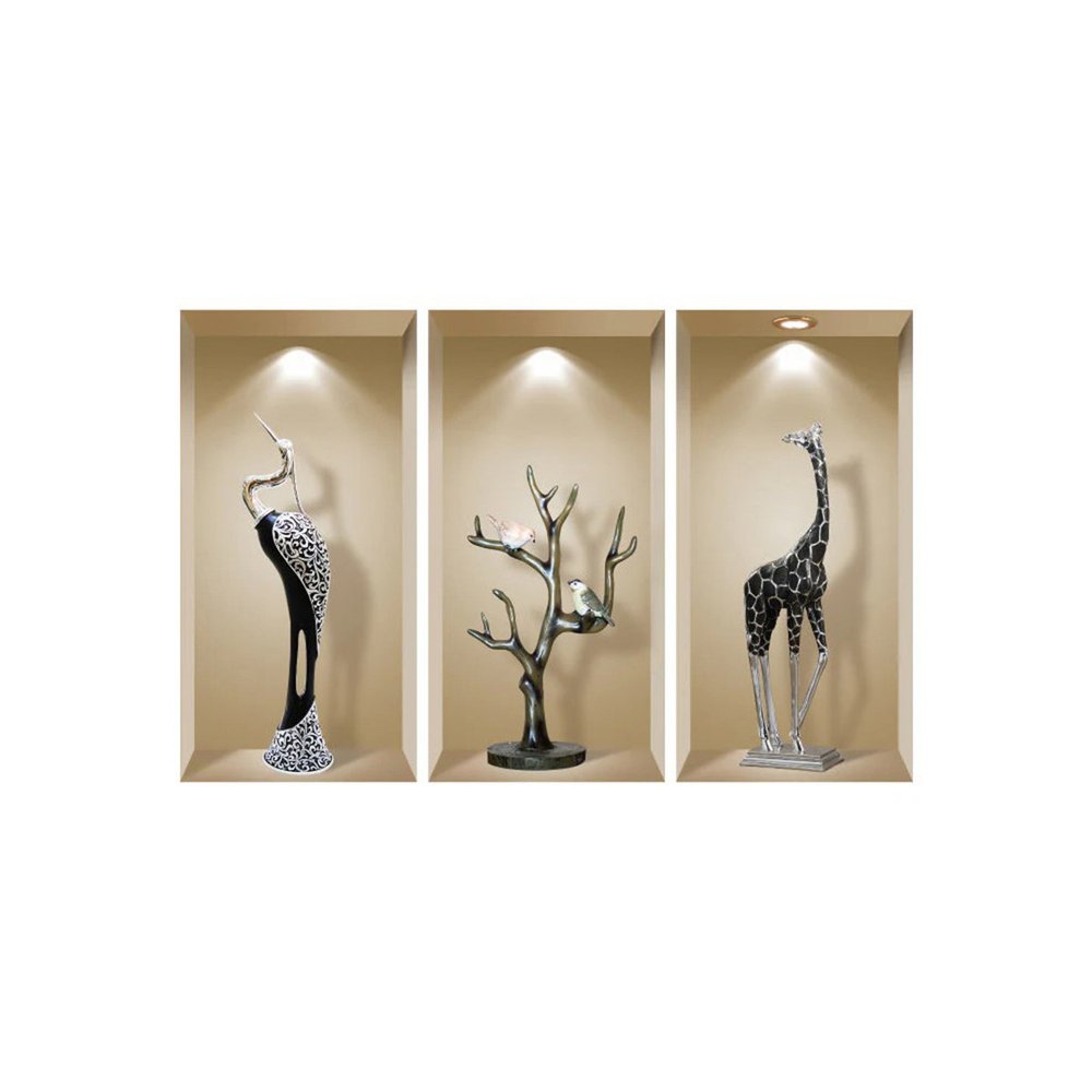 Set of Three Apa Faux Niche 3D Peel and Stick Wall Decals