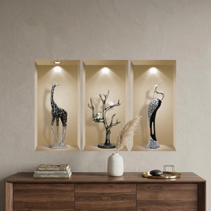 Set of Three Apa Faux Niche 3D Peel and Stick Wall Decals