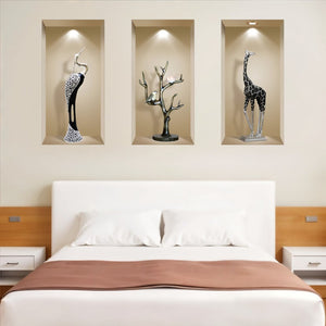 Set of Three Apa Faux Niche 3D Peel and Stick Wall Decals