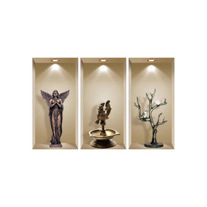 Set of Three Acy Faux Niche 3D Peel and Stick Wall Decals