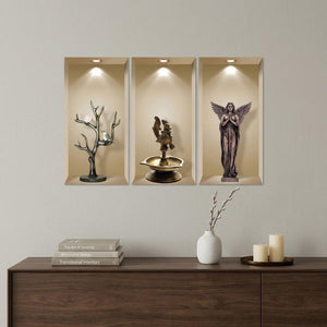 Set of Three Acy Faux Niche 3D Peel and Stick Wall Decals