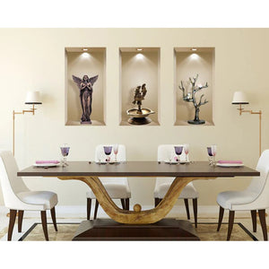 Set of Three Aca Faux Niche 3D Peel and Stick Wall Decals