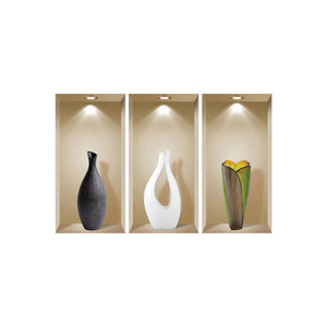 Set of Three Bon Faux Niche 3D Peel and Stick Wall Decals