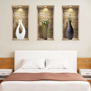 Set of Three Dia Faux Niche 3D Peel and Stick Wall Decals