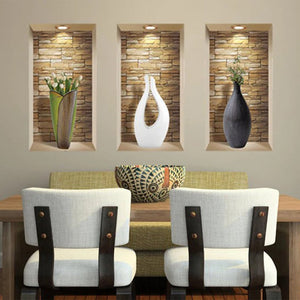 Set of Three Dia Faux Niche 3D Peel and Stick Wall Decals