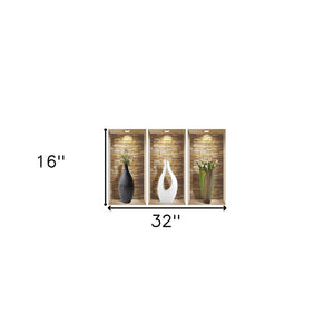 Set of Three Dia Faux Niche 3D Peel and Stick Wall Decals