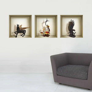 Set of Three Gil Faux Niche 3D Peel and Stick Wall Decals