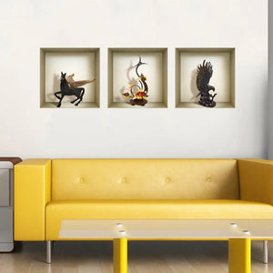 Set of Three Hag Faux Niche 3D Peel and Stick Wall Decals