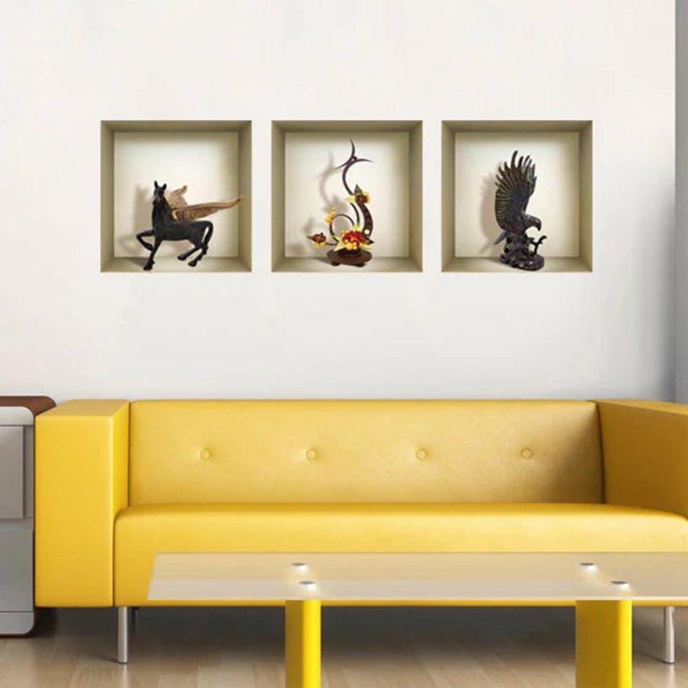 Set of Three Hag Faux Niche 3D Peel and Stick Wall Decals