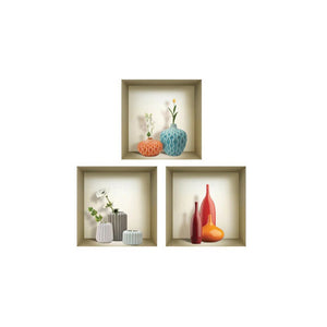 Set of Three Len Faux Niche 3D Peel and Stick Wall Decals
