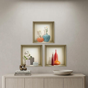 Set of Three Len Faux Niche 3D Peel and Stick Wall Decals